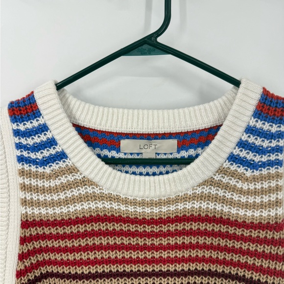 LOFT Colorful Striped Knit Sweater - Picture 10 of 11